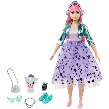 Barbie Prinzessinnen Abenteuer Daisy Puppe (rosa Haare) mit Hündchen