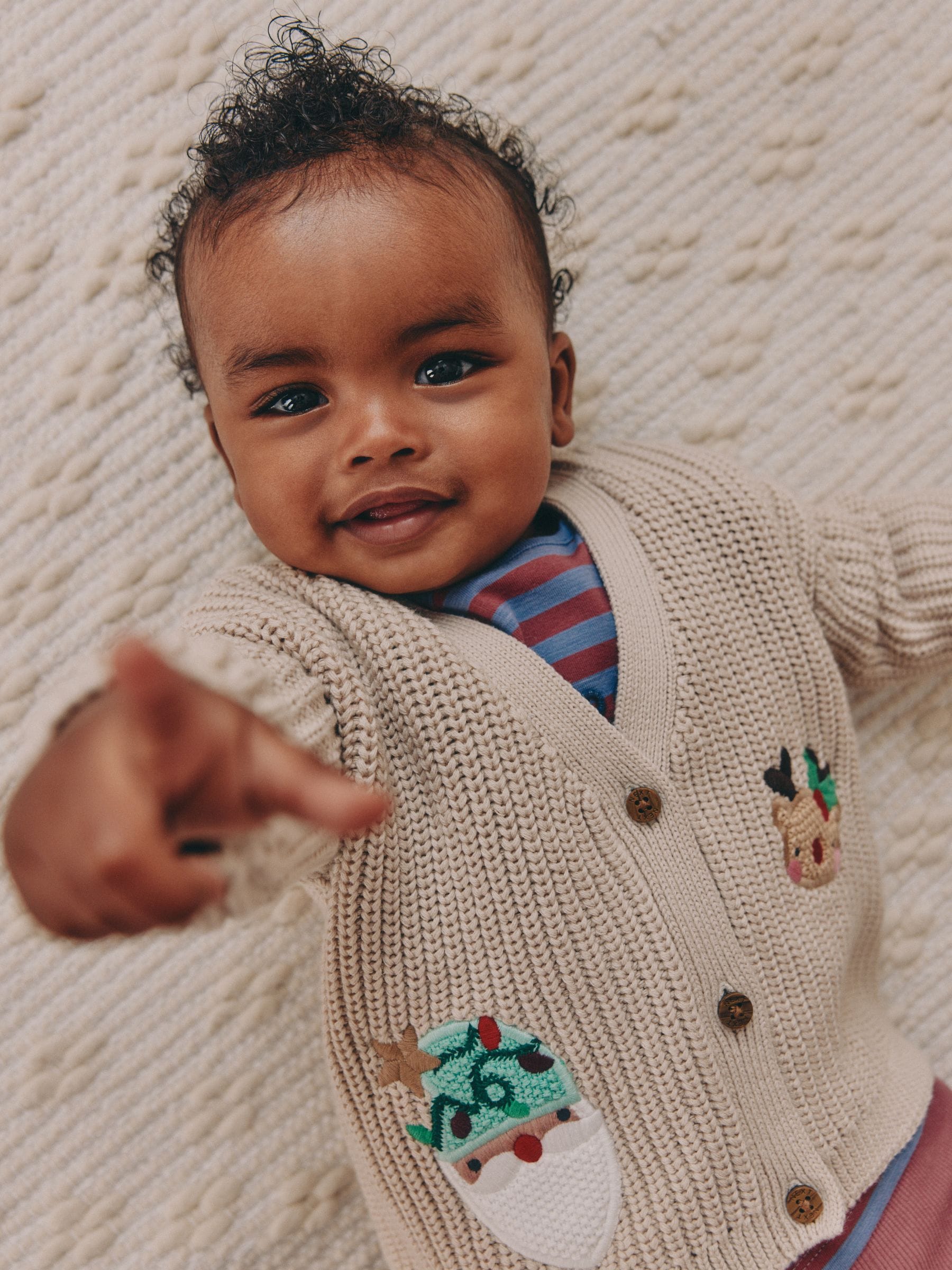 Natuurlijk Oh Wat Leuk Kerstmis - Gebreid babyvest