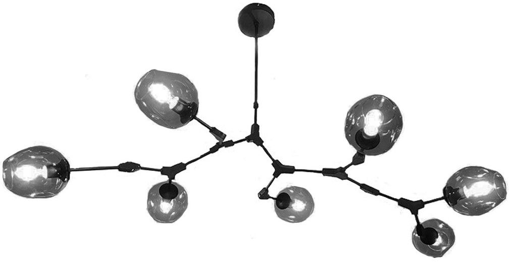 Plafondlamp zwart 7-lichts Cas B110 x D70 cm