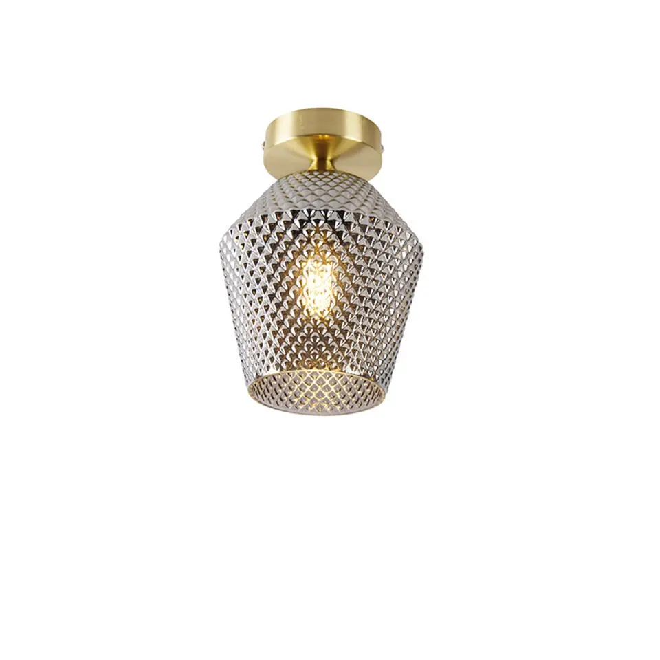 Qazqa plafondlampen karce goudkleurig e27