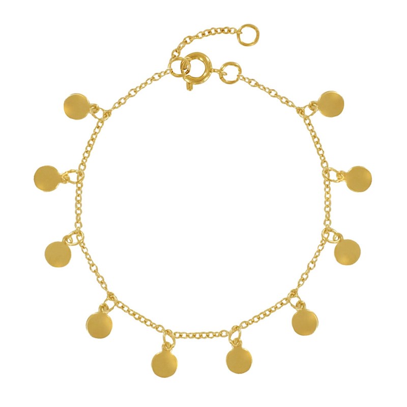 Bracelet Plaqué Or Breloques Rondes