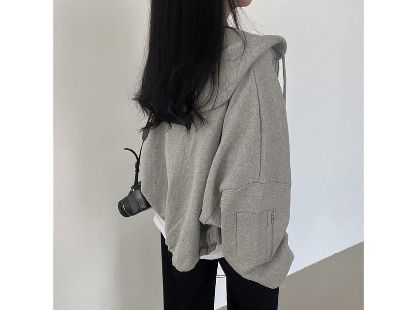 Coris - Effen hoodie met trekkoord en rits