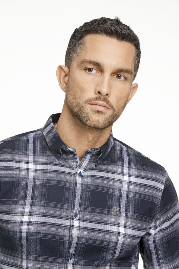 Lindbergh Brushed checked shirt L/S Black