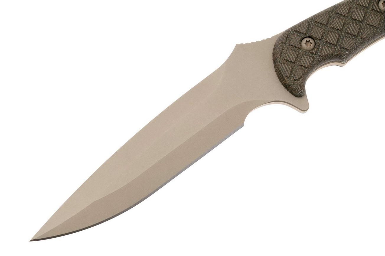 Spartan Blades Ares SB1DEGRKYTN Flat Dark Earth, Green Micarta, survivalmes, kydex schede