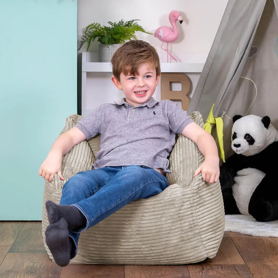icon Kinderzitzakken Morgan - Corduroy Zitzak met Vulling - Beige