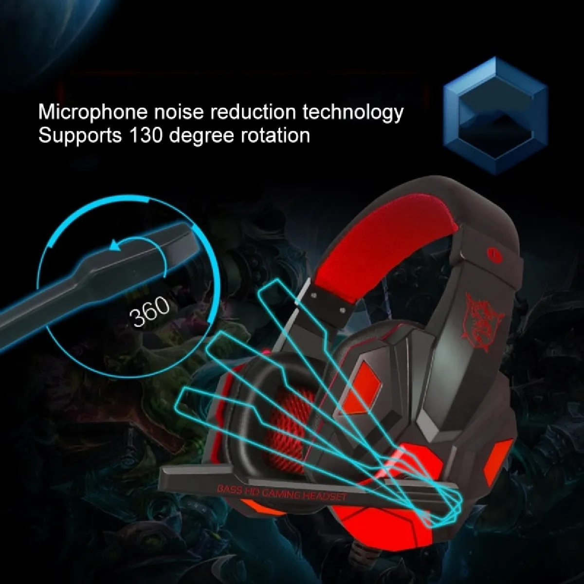 Wewoo Casque Gaming - Noir/Rouge