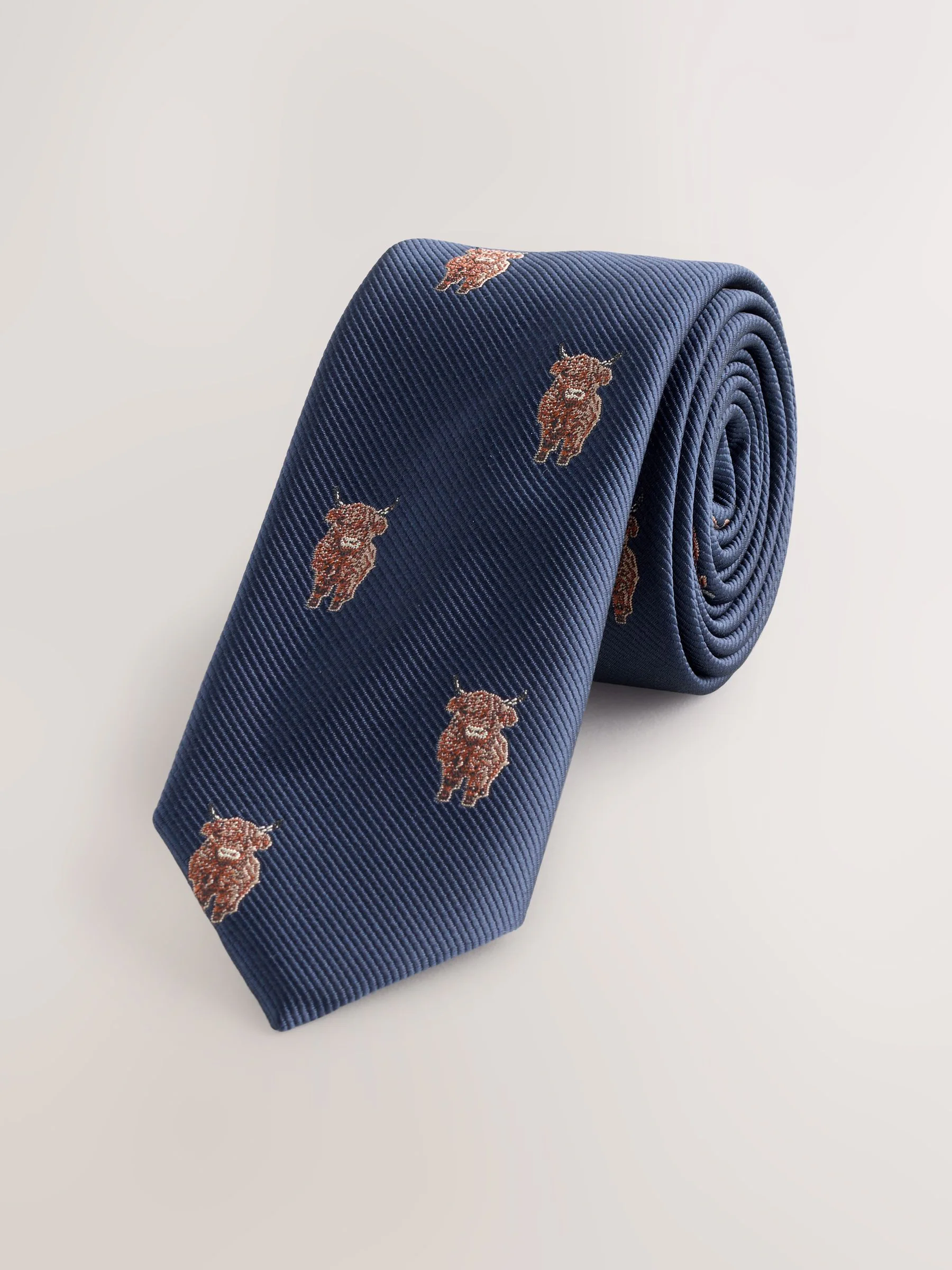 Navy Hamish The Highland Cow - Stropdas (3-16 jr)