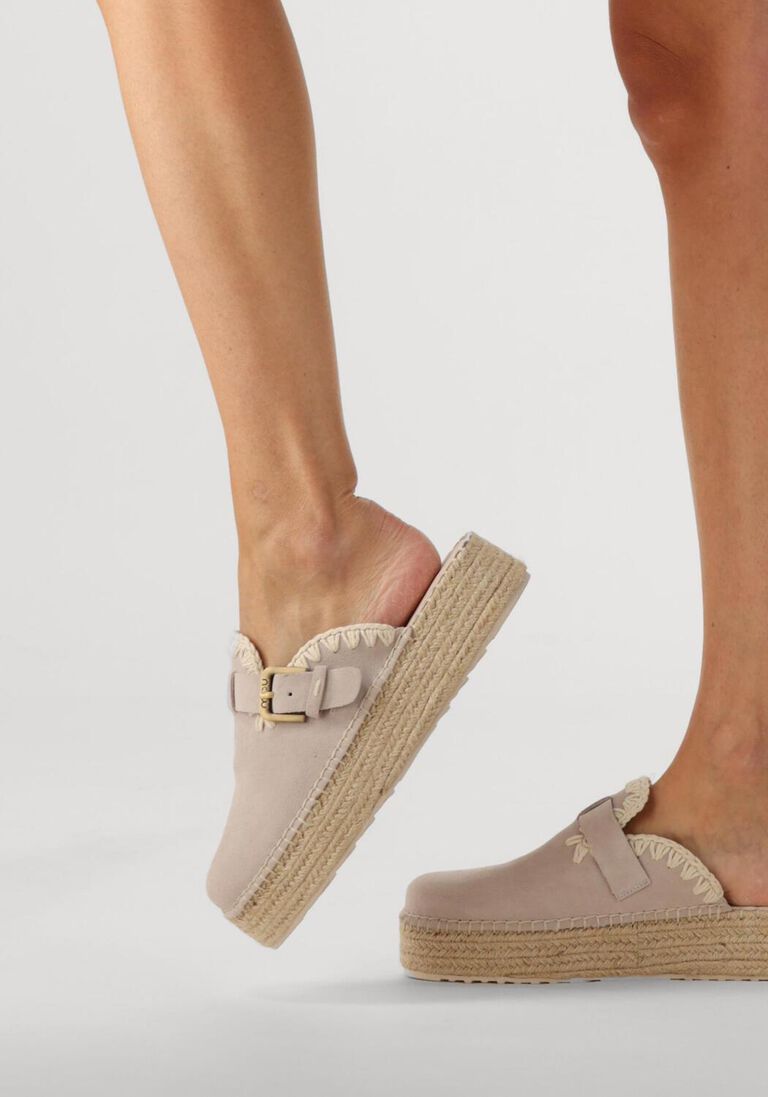 beige mou instappers jute clog plain sue