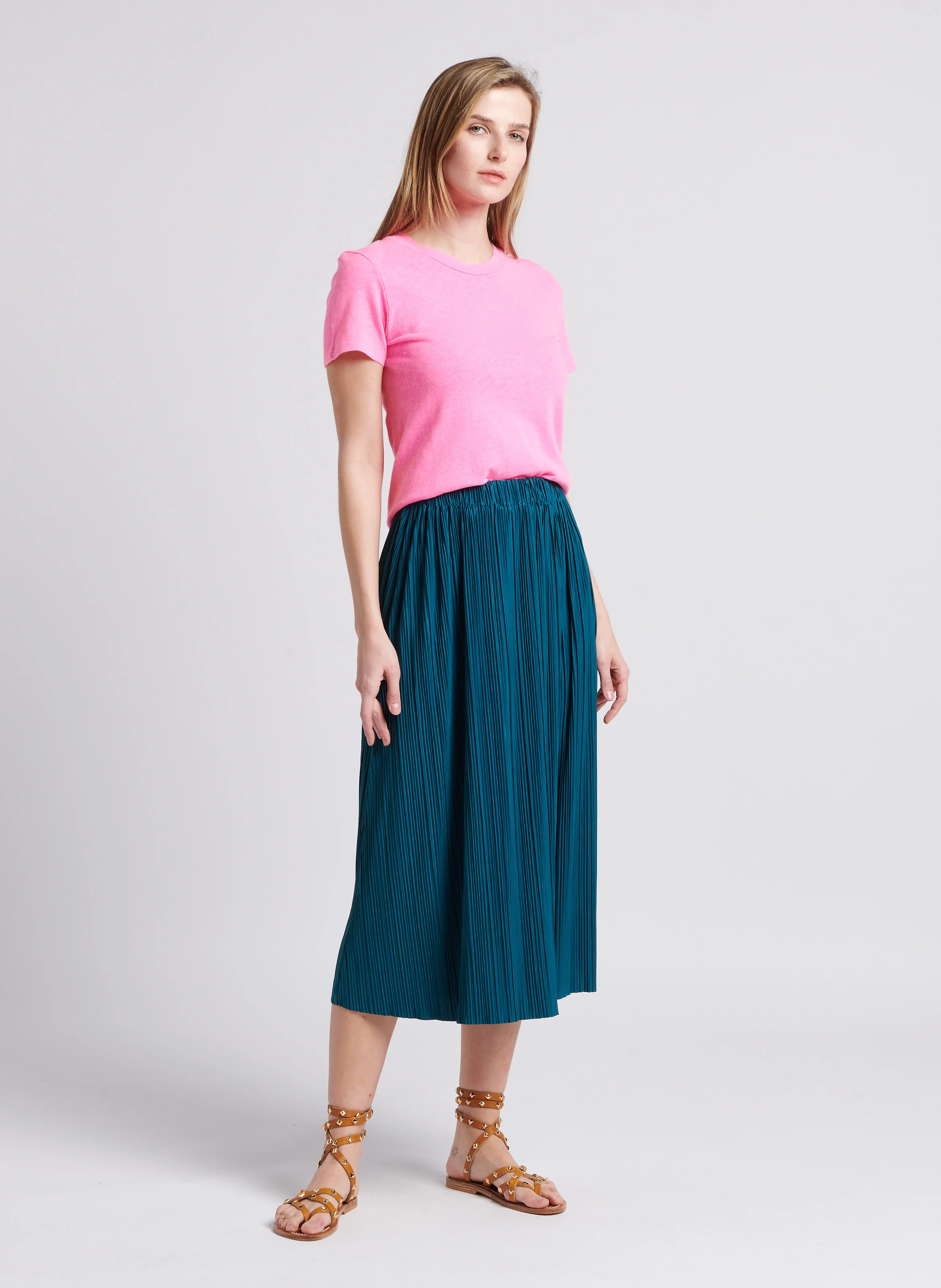 SONOMA - Tee-shirt col rond droit en coton | Rose