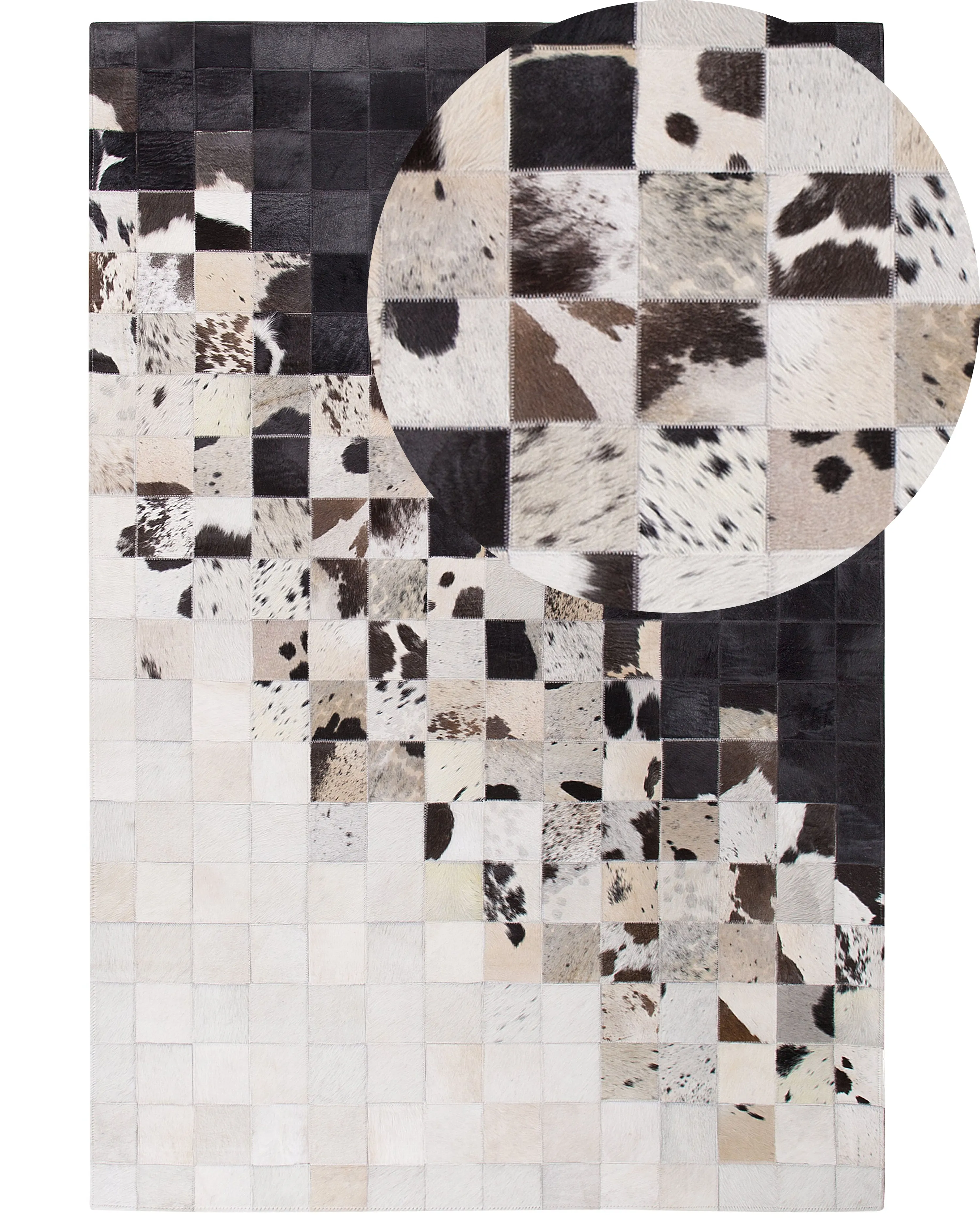 Vloerkleed KEMAH Zwart 140 x 200 cm Leer