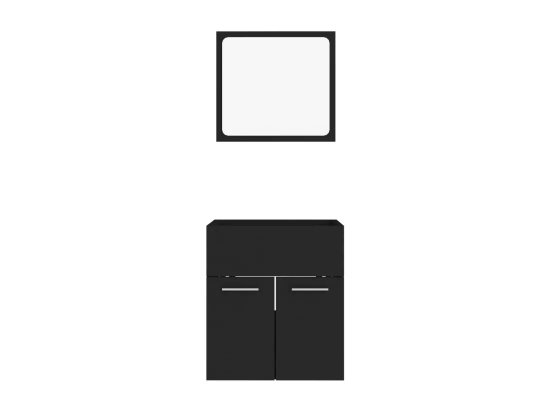 Ensemble de meubles de salle de bain 2 pcs Noir Aggloméré