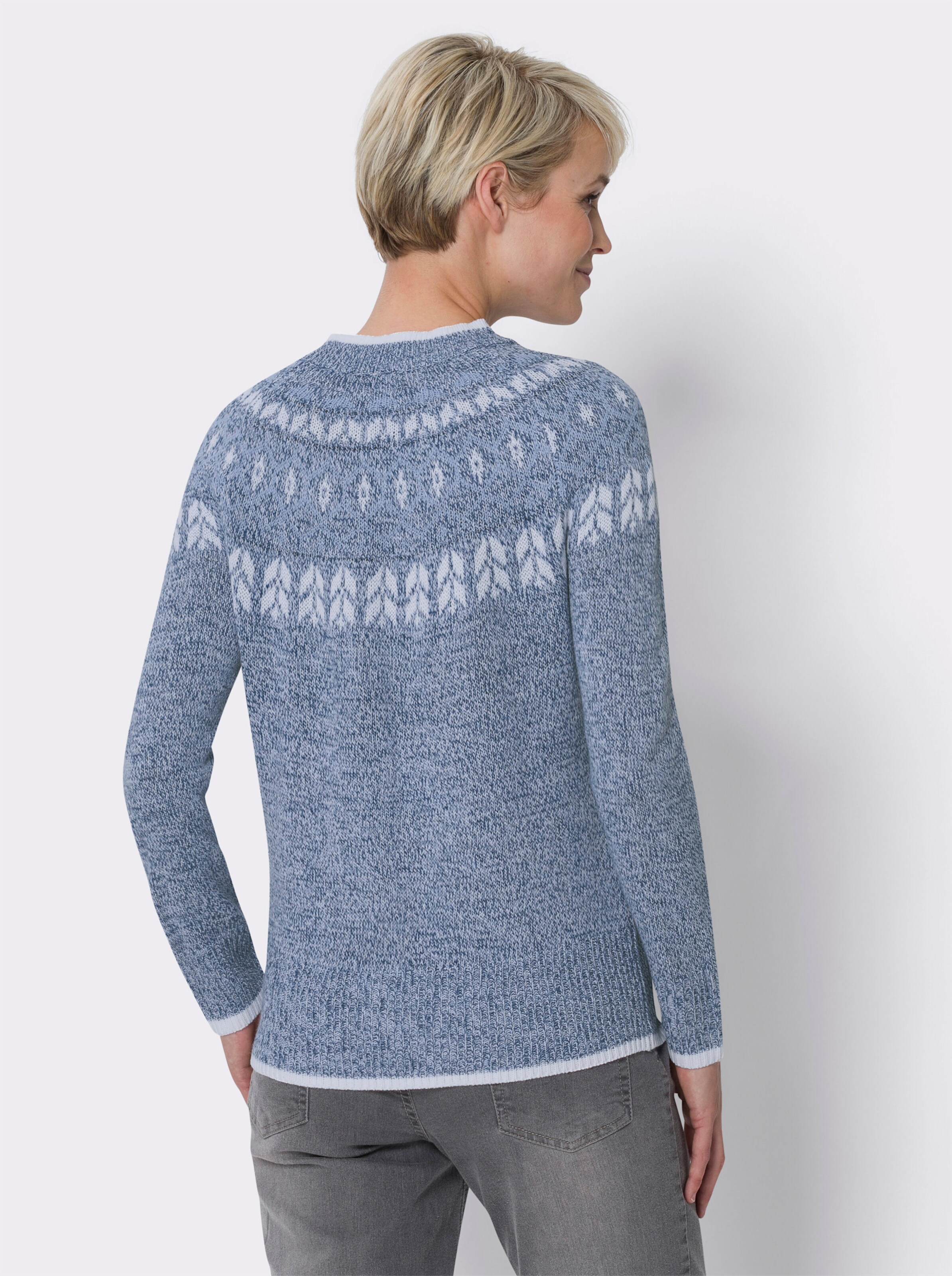 Norwegerpullover in Melange-Optik