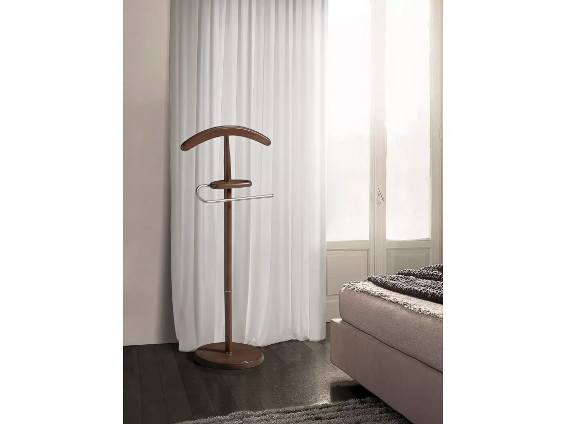 Valet de nuit - H111cm x L44cm x P30cm - hêtre massif noyer - Arbre