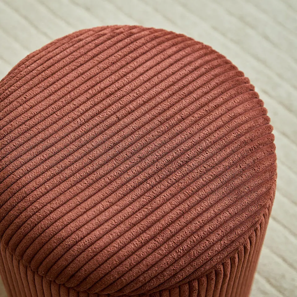Set van 3 poefs met opbergruimte van hout en ribfluweel