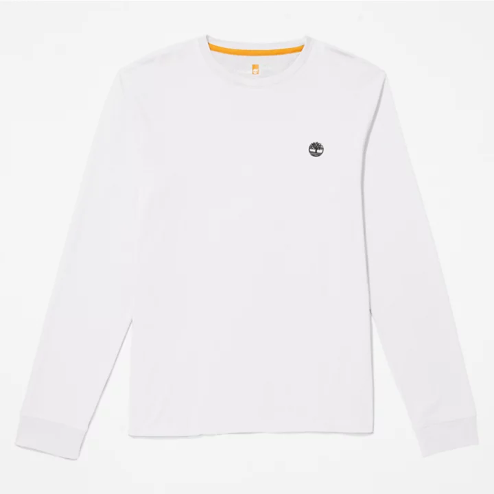 T-shirt à col rond et manches longues Dunstan River pour homme en blanc