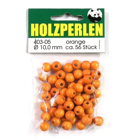 Meyco Holzperlen 10 mm, orange, ca. 56 Stück