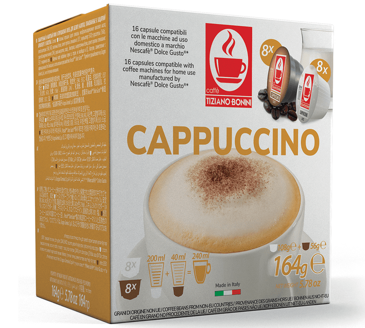 16 capsules Cappuccino Dolce Gusto® compatibles Caffè Bonini - Cappuccino Classique