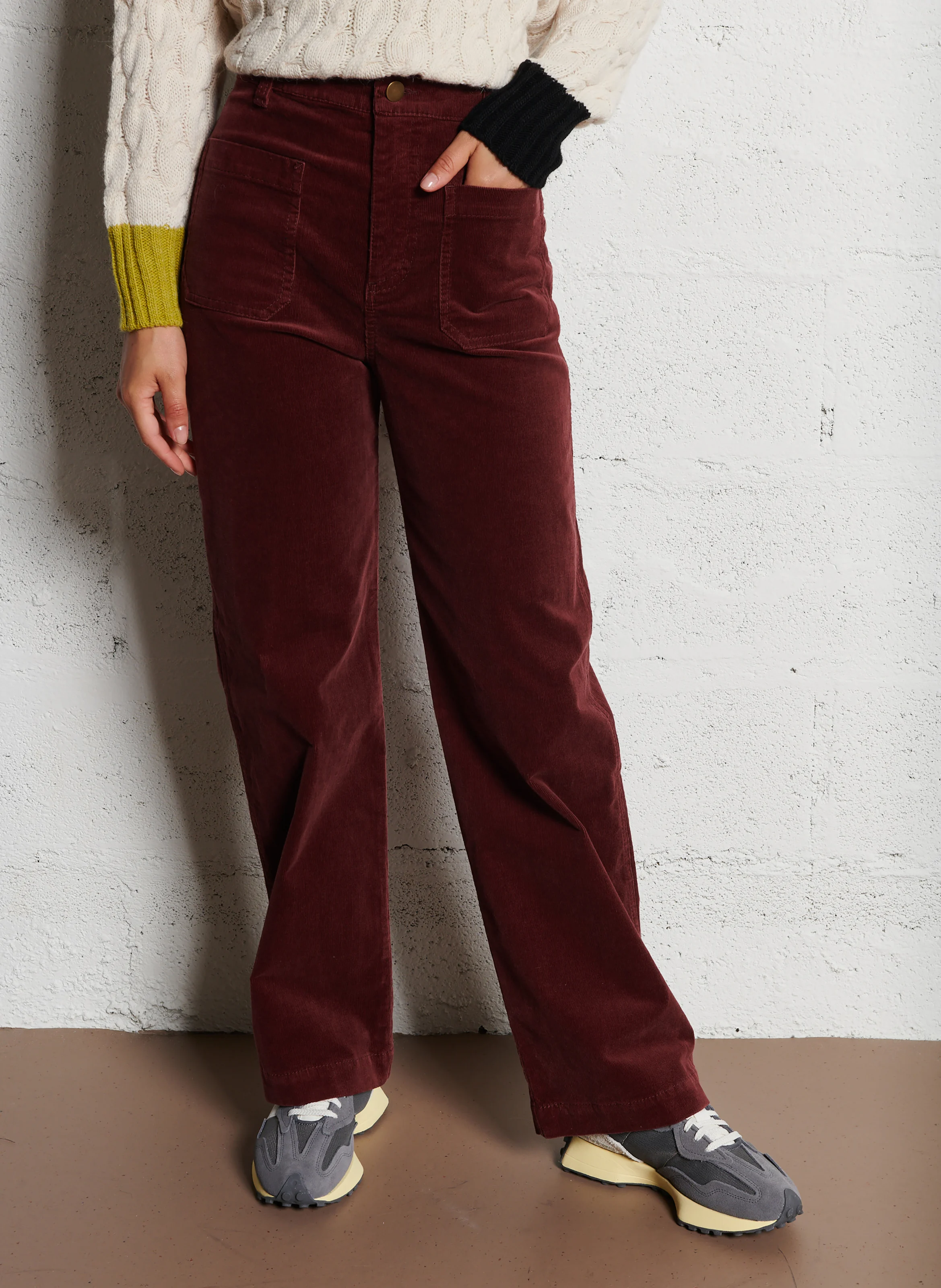 BLULON - Pantalon droit en coton mélangé | Violet