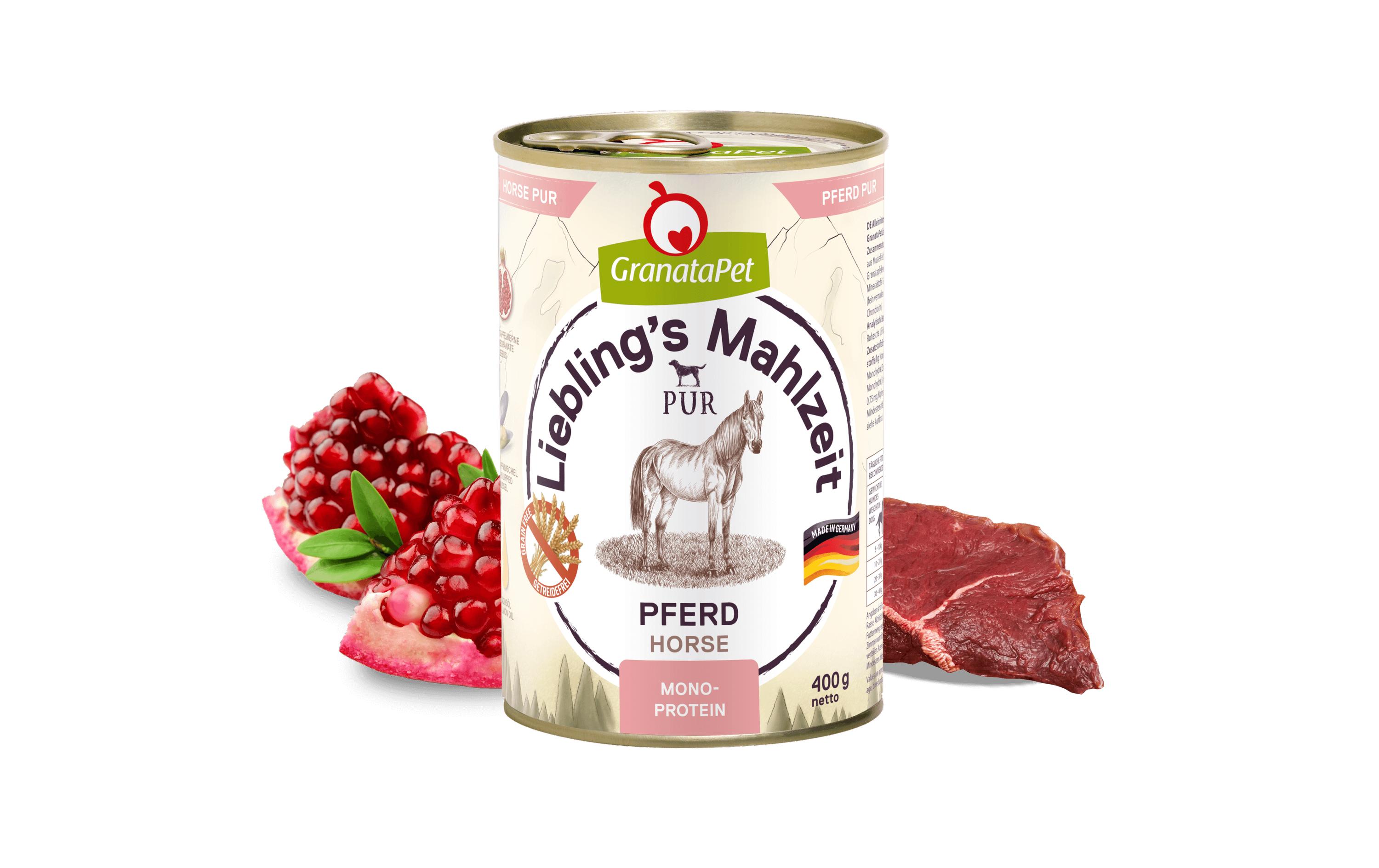 Nassfutter Liebling's Mahlzeit PUR Pferd 400 gAlleinfuttermittel für ausgewachsene Hunde