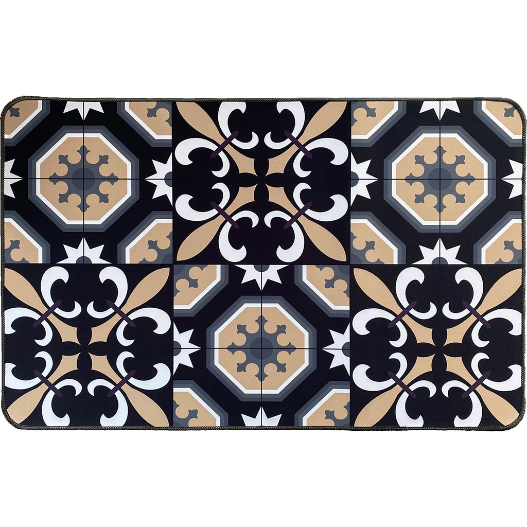 Tapis imprimé CARMEN polyester noir 50x80cm
