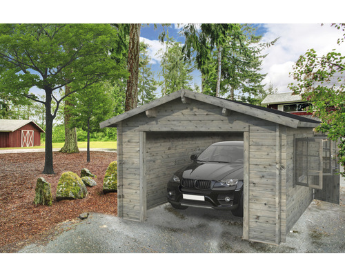 Enkele garage Palmako Roger 19,0 m² zonder deur 360 x 550 cm grijs gegrond