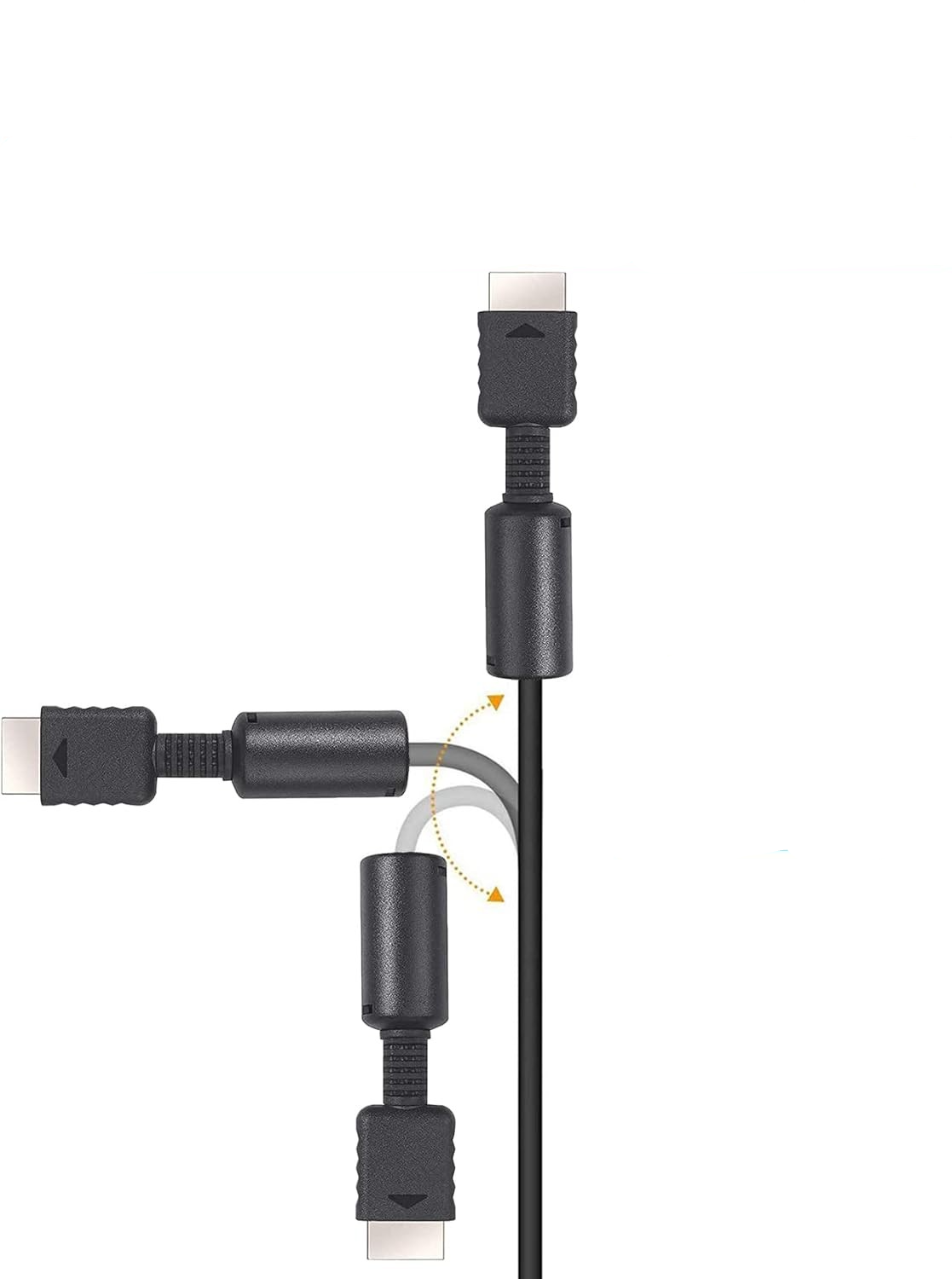 (1.8m) PS3 / PS2 / PS1 AV Cinch Audio Video 3-RCA Kabel - Schwarz
