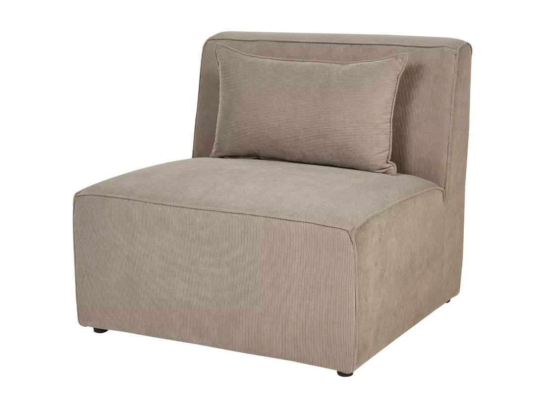 Chaise longue en velours côtelé taupe LEMVIG
