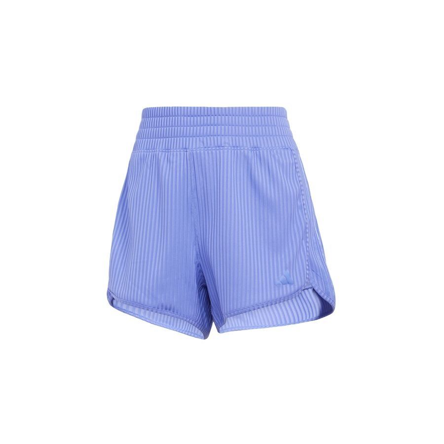 Adidas Short taille haute bords-côtes 3 bandes ton sur ton Pacer All Gym Seasonal
