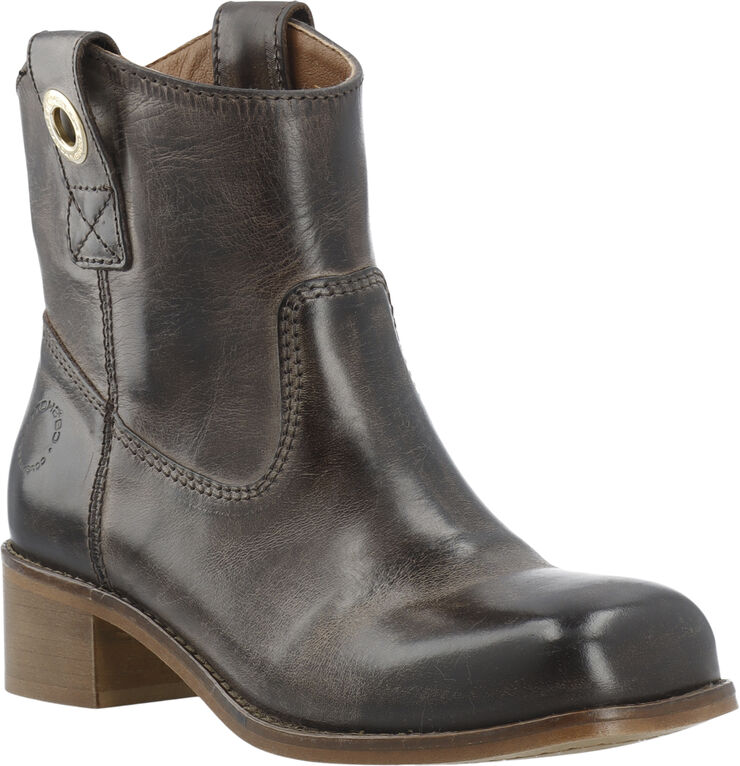 Cashott CASVILMA Pull On Low Cut Boot Waxy Leather Coffee