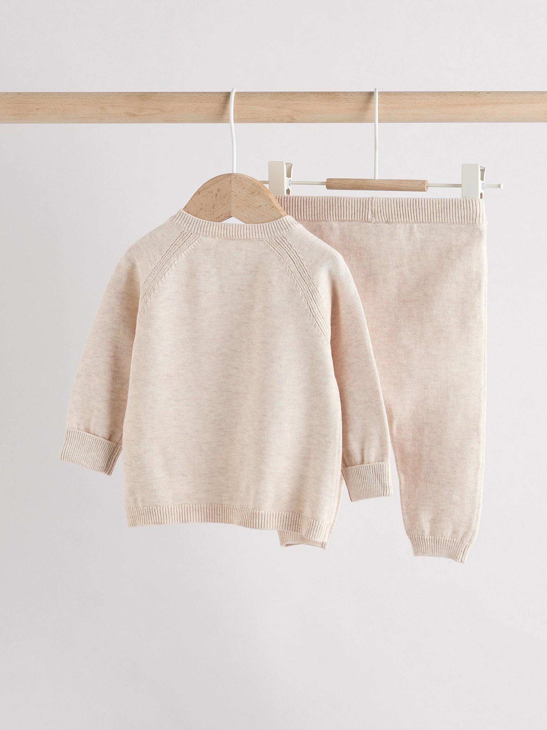 Natuurlijk - Gebreide babytrui en Leggingsset (0-12mnd)
