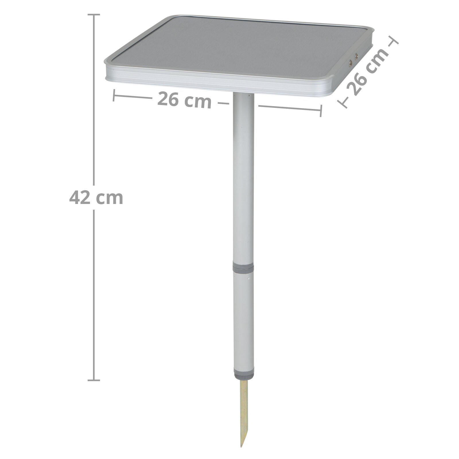 BO-CAMP Mini Campingtisch Alu - Beistelltisch Angel Tisch bivvy Hocker - 3 Höhen