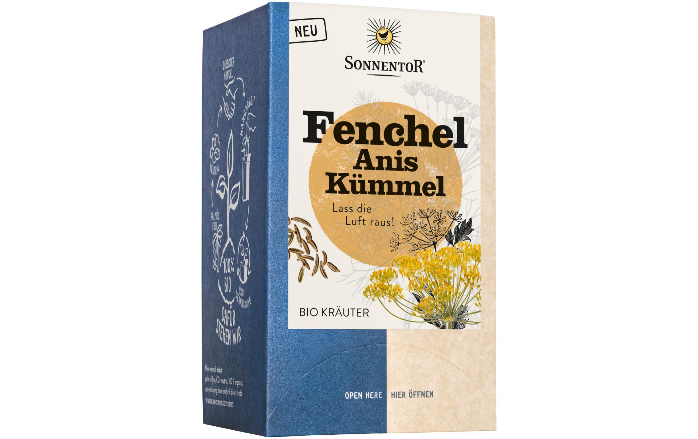 Teebeutel Kräutertee Fenchel, Anis & Kümmel 18 StückBio Tee