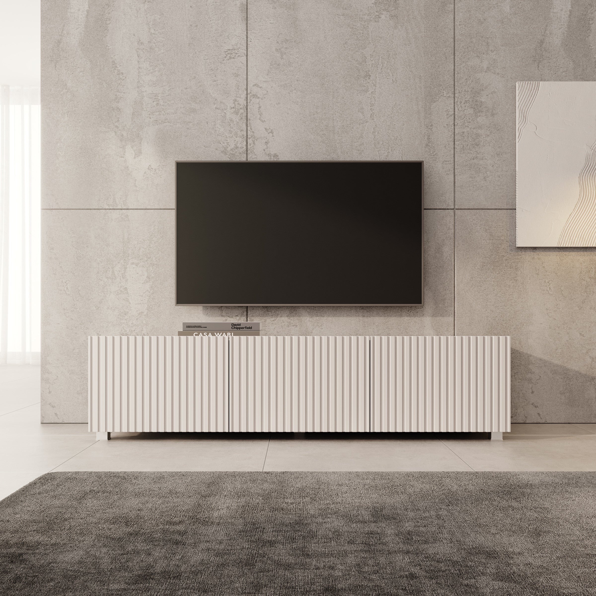 Kenderes - TV-Meubel - Beige - 150x41x38 cm