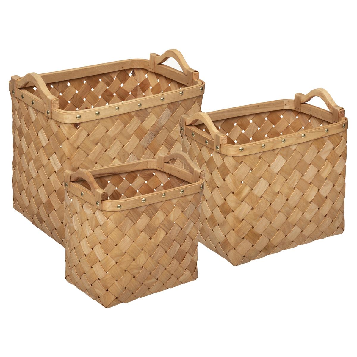 PANIER BOIS CLAIR RECTANGLE D.26X19X23.5CM