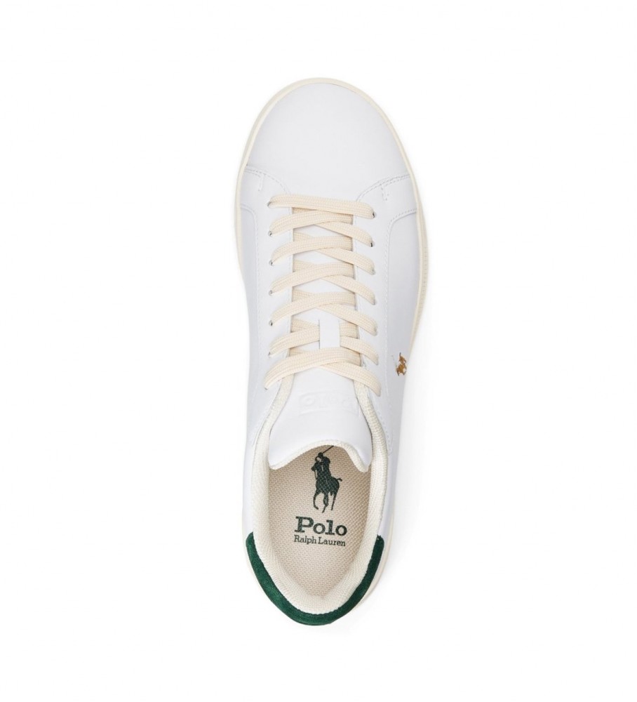 Tênis de couro branco com logo da Ralph Lauren