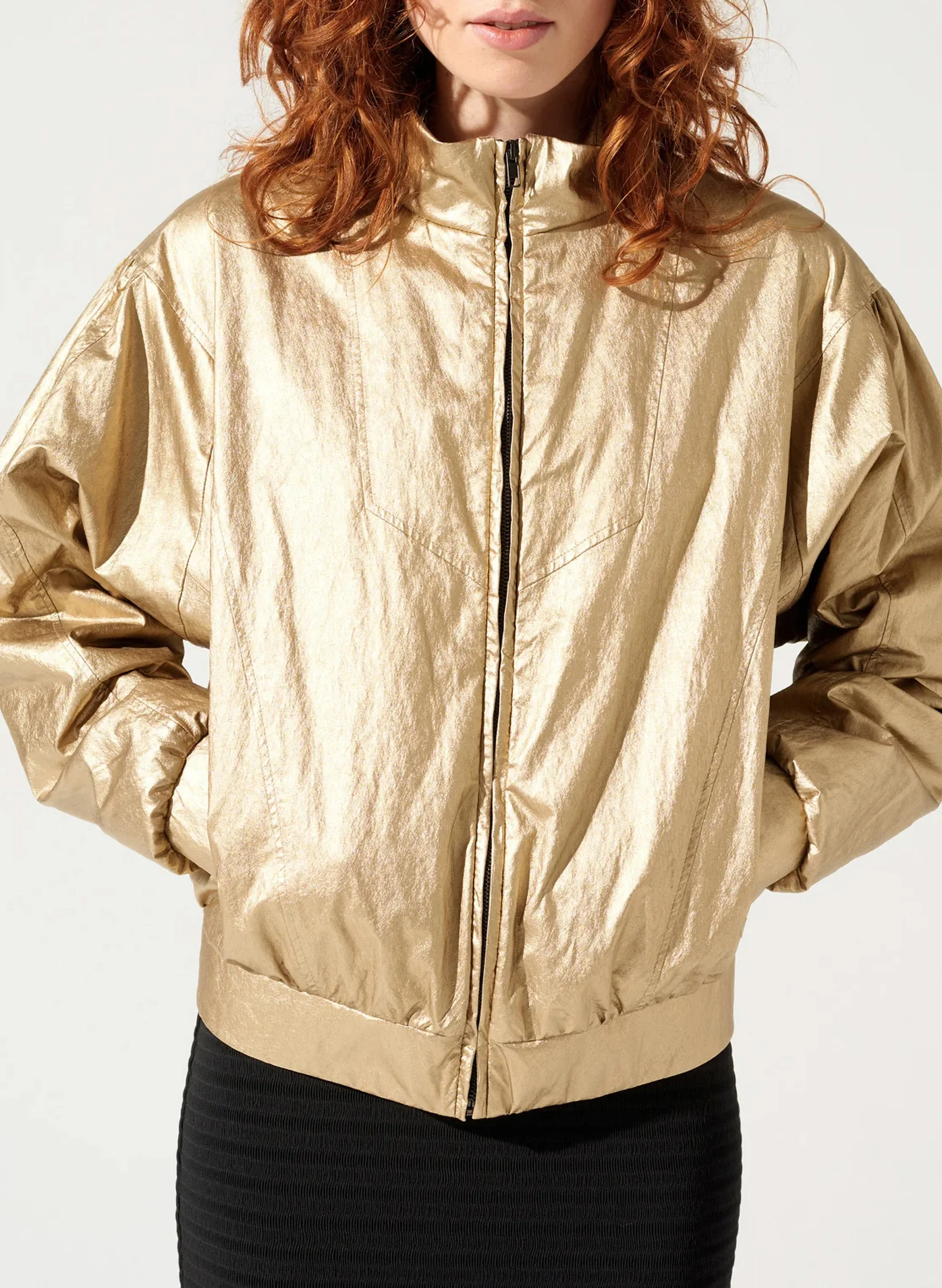 Blouson col montant| Marron