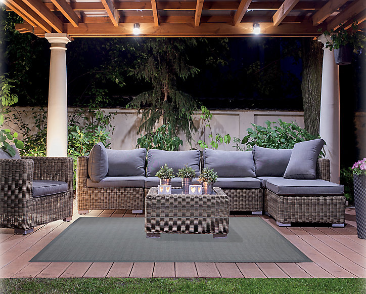 Tapis de terrasse textilène gris 120 x 180 cm