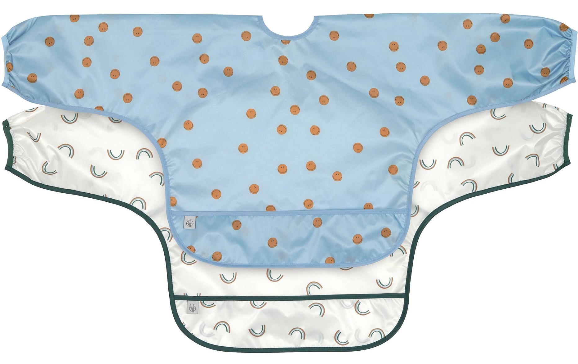 Ärmel-Lätzchen 2er Set Smile Sky Blue 80 x 36 cmLangarm-Lätzchen Happy Rascals für Kinder