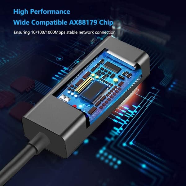 NÖRDIC USB 3.0 til LAN-adapter Giga-brikkesett ASIX AX88179 kompatibel med Nintendo Switch
