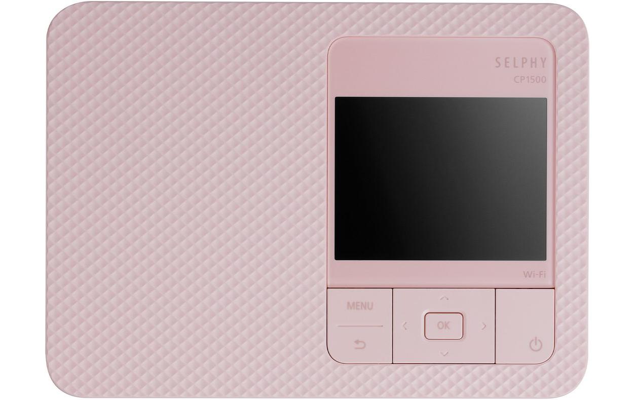 Fotodrucker Selphy CP1500 Rosa inkl. Papier und Tinte<br>Mobiler, WLAN-fähiger Fotodrucker