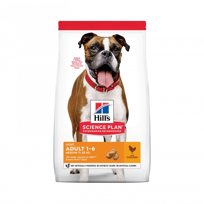 HILL'S Science Plan Light Medium Adult au Poulet - Croquettes pour chien