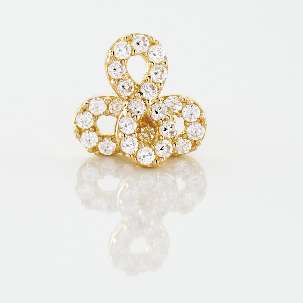 Boucles D'oreilles Puces Fannelle Infini Or Jaune Oxyde De Zirconium