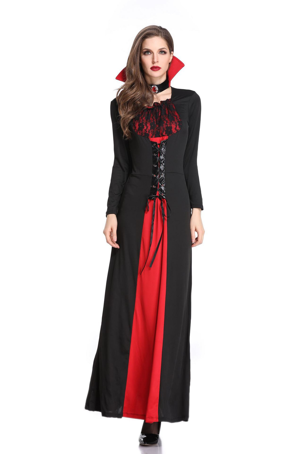 (170-175cm) Fasnachts Erwachsenen Kostüm Vampir Dracula Verkleidung für Motto Partys / Halloween - Schwarz / Rot