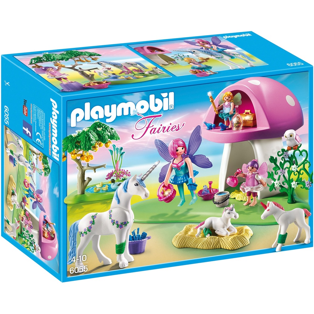 Playmobil 6055 Feen mit Fliegenpilzhaus & Einhörnern