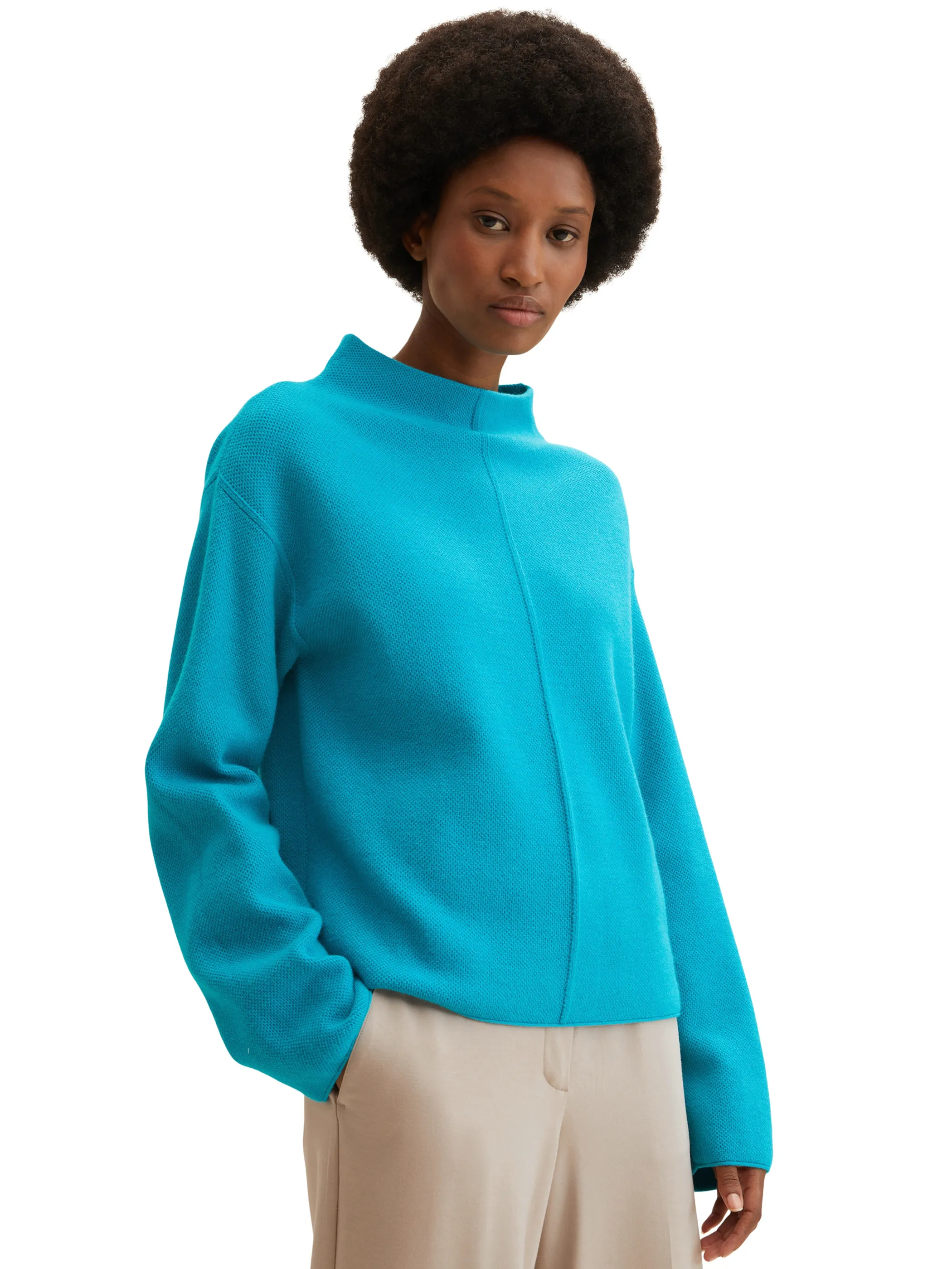 Damen Pullover mit kleinem Stehkragen