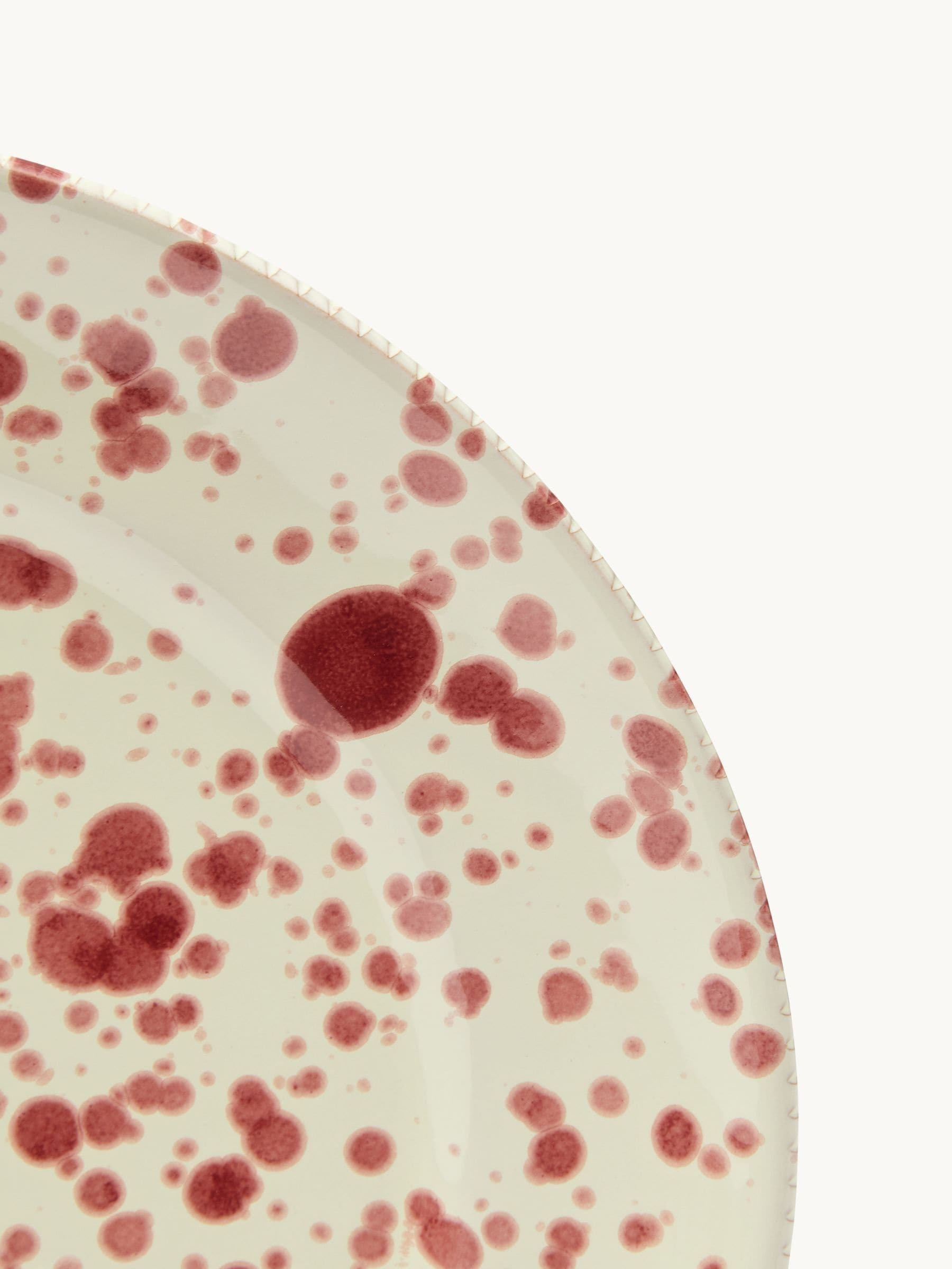 Hot Pottery Set of 4 Splatter Dinner Plates