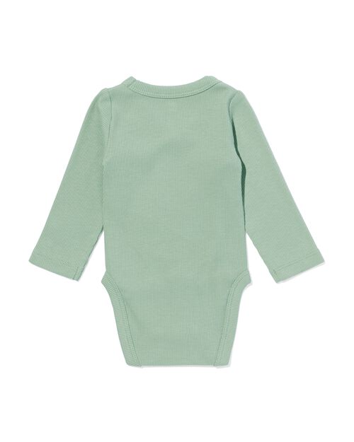 body croisé évolutif côtelé nouveau-né avec bambou stretch vert