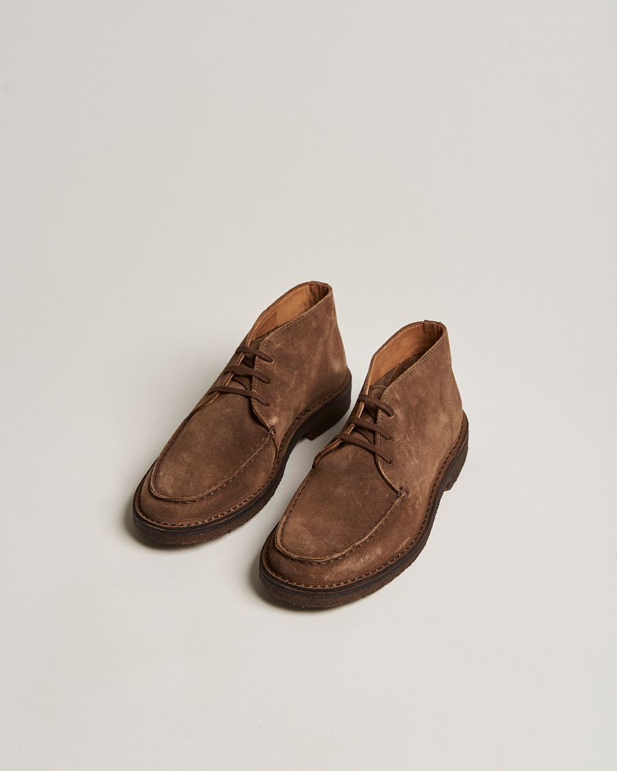 Drake's Crosby Moc-Toe Suede Chukka Boots Brown