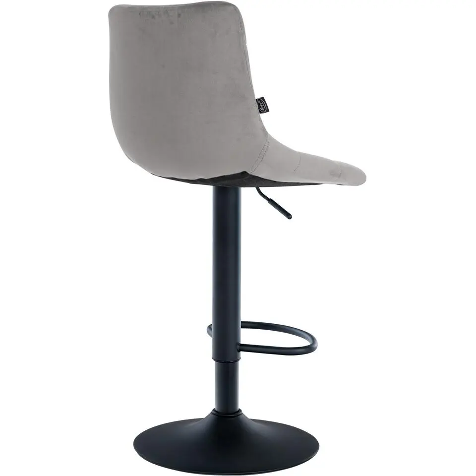 CLP Set van 2 Barkruk Jerry zwart Frame - Fluweel - grijs
