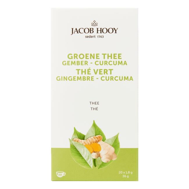 Jacob Hooy Groene Thee Gember Curcuma 20 stuks